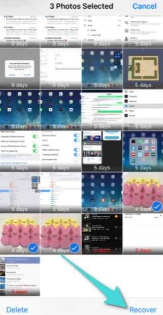 استرجاع الصور المحذوفة عبر تطبيق Photos