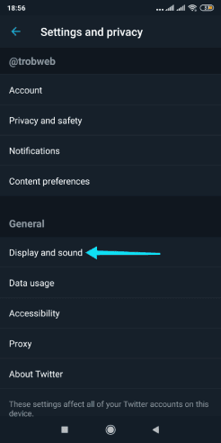 تعطيل المؤثرات الصوتية على تطبيق Twitter