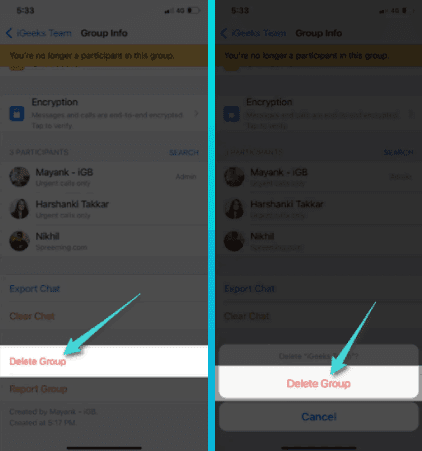 حذف جروب واتس اب