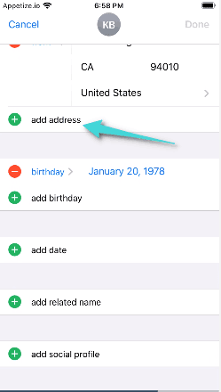 إضافة عيد الميلاد لجهة الاتصال على الايفون