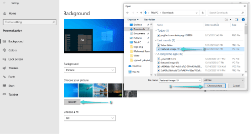 تغيير خلفية سطح المكتب على Windows 10