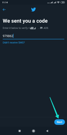 تأكيد حساب تويتر عبر رقم الهاتف