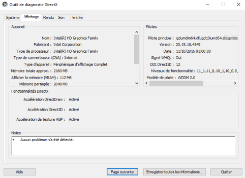 معرفة مواصفات كارت الجرافيك والصوت للكمبيوتر