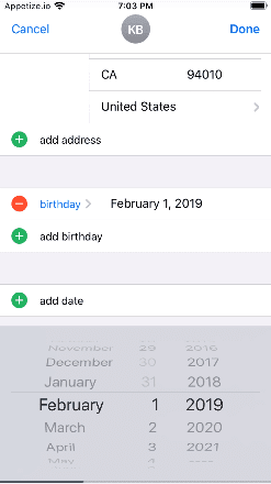 إضافة عيد الميلاد لجهة الاتصال على الايفون