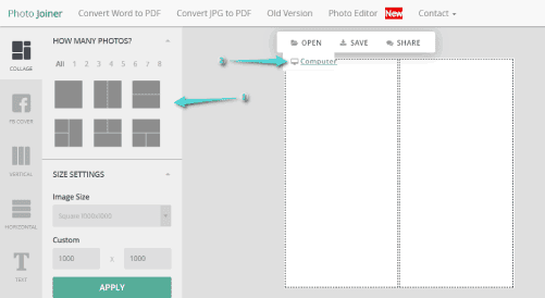 دمج صورتين مع بعض أون لاين عبر موقع Photo Joiner