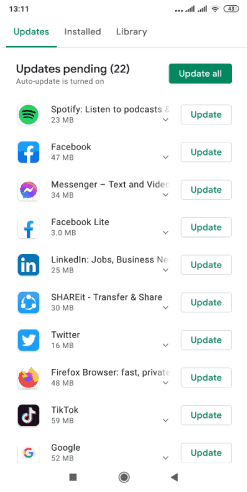 كيفية تحديث التطبيقات يدوياً على جوجل بلاي