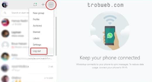 الخروج من Whatsapp web