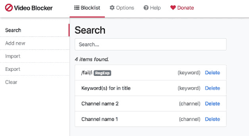 إخفاء الفيديوهات التي تحتوي على كلمات معينة على يوتيوب
