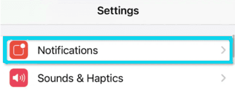 إعدادات الإشعارات في الايفون