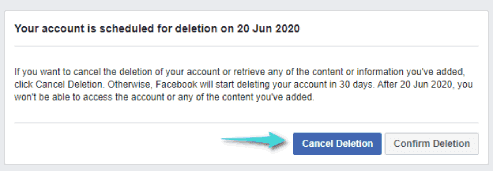 استرداد حساب فيسبوك بعد حذفه