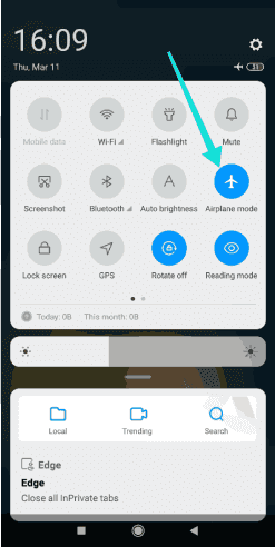 تمكين وضع الطيران لقراءة رسائل واتس اب دون علم المرسل