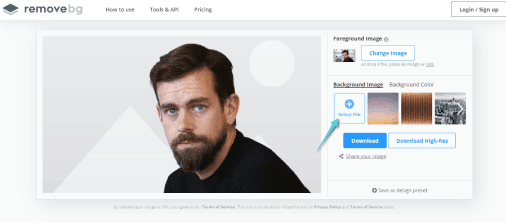 كيفية تغيير خلفية الصورة اون لاين