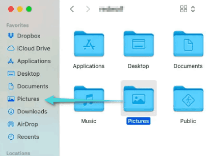 أين مجلد الصور على Mac
