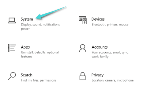 إعدادات النظام في ويندوز 10