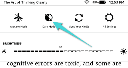 تفعيل الوضع الليلي على Kindle