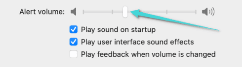 خفض مستوى صوت التنبيه على Mac