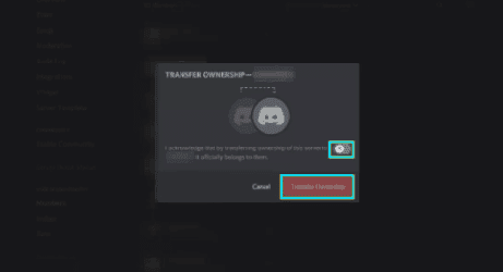 تحويل ملكية السيرفر إلى عضو آخر