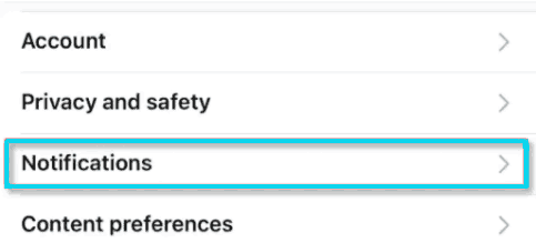 إعدادات الإشعارات على تطبيق Twitter