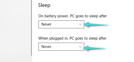 تعطيل وضع السكون على الكمبيوتر