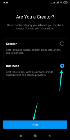 تحويل حساب انستقرام من حساب شخصي الى بزنس