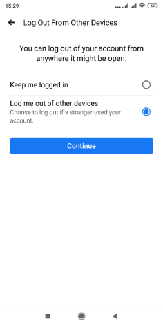 تسجيل خروج حساب فيسبوك من الأجهزة