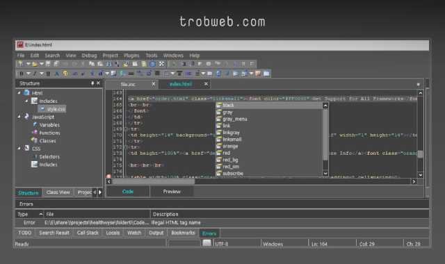 تحرير النصوص البرمجية عبر CodeLobster IDE