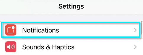 إعدادات الإشعارات في الايفون