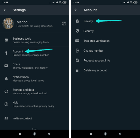 إعدادات الخصوصية في واتس اب