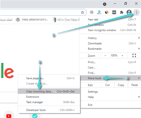 مسح بيانات متصفح جوجل كروم