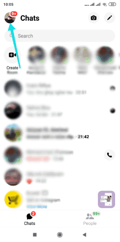 إيجاد طلبات المراسلة على تطبيق فايسبوك ماسنجر