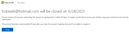 إغلاق حساب هوتميل