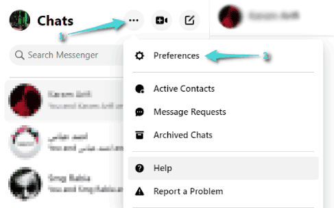 تفضيلات فيسبوك ماسنجر