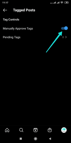 تميكن القبول اليدوي للإشارة إليك في إنستقرام