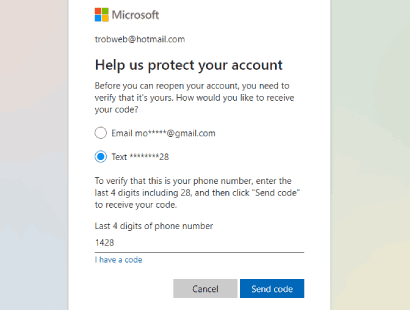 تأكيد حساب مايكروسوفت لإعادة تنشيطه