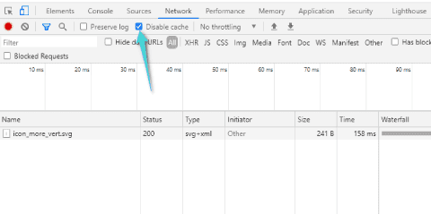 تعطيل الكاش في نظام المتصفح