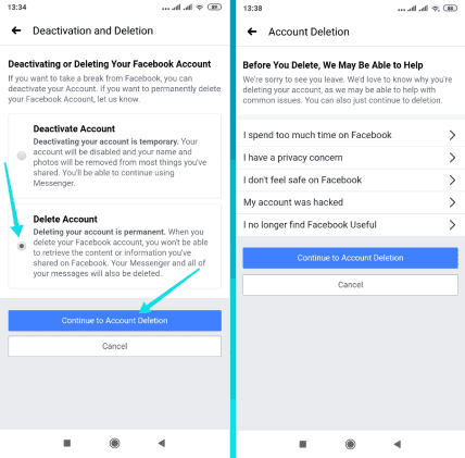 طريقة حذف حساب فيسبوك نهائياً