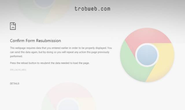 إصلاح مشكلة err_cache_miss في google chrome