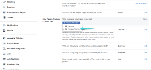تعطيل زر إضافة صديق في فيسبوك عبر الويب