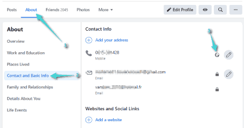 كيف أخفي رقمي من فيسبوك
