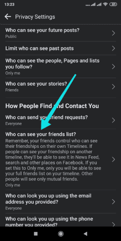 من يمكنه رؤية قائمة أصدقائك