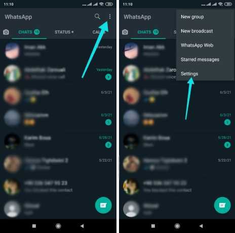 إعدادات واتس اب