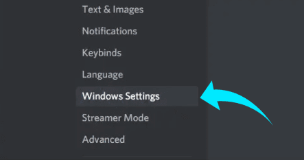 إعدادات ويندوز على Discrod