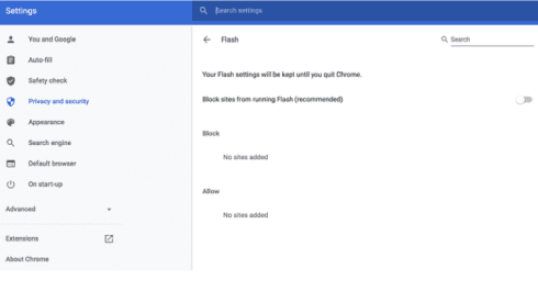 تمكين Flash في جوجل كروم على الماك