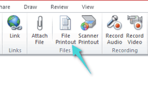 تضمين مستند Word في ملف OneNote