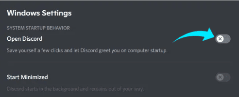 تعطيل فتح برنامج Discord تلقائياً أثناء تشغيل الويندوز