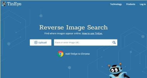 البحث عن صورة عبر Tineye