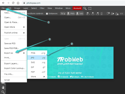 حفظ الصورة عبر أداة ويب