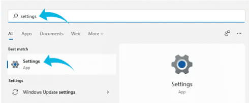 فتح إعدادات ويندوز 11