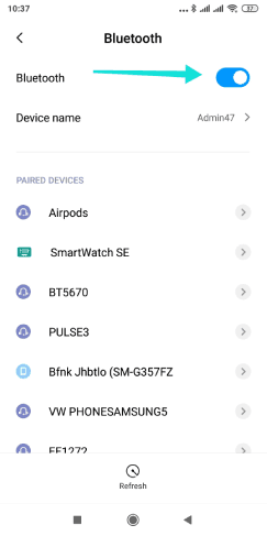 تمكين البلوتوث على الاندرويد