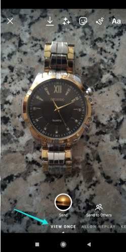 إرسال صورة تعرض مرة واحدة في الدردشة على انستقرام